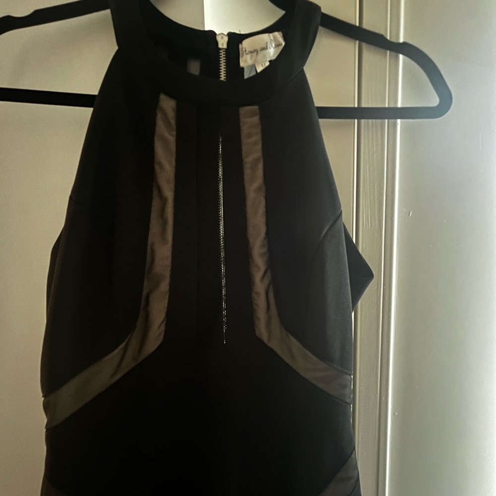 Black Halter Sheath Cocktail Dress